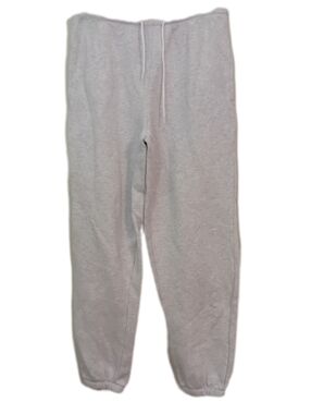 Women's Light Gray Fleece Sweatpants - Casual Drawstring Joggers